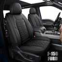 Truck Seat Covers Compatible with Ford F-150 2015-2023 XL XLT Lariat King Ranch Platinum Tremor Pickup Faux Leather Cushion Compatible with Ford F150 Crew Cab(Black,2015-2023 Front Seat)