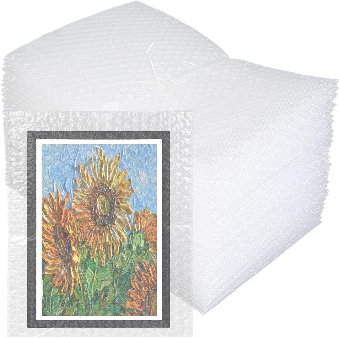 50 Pcs Clear Bubble Pouches Bags, 6x 8 Thickening Shockproof Foam Bags Protective Bubble Bag Wrap Double Walled Bubble Out Bags for Moving, Shipping, and Packing