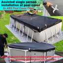 Pool Cover Clip Kit and Pool Cover Side Organizer Straps, Assist Single Person to Install Cover and Side Holder for Easy Access (4X Organizer Straps, 8X Clips)