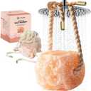 UMAID Himalayan Bath Salt Buddy 4 lb – Hanging Mineral Salt Rock for Shower & Bath, Solid Pink Himalayan Stone for Natural Steam, Relaxation & Spa-Like Self-Care, Unique Gift for Men & Women