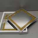 2 Piece Wall Mirrors, Crush Diamond Wall Decor, Gold Color Decorative Mirrors for Living Room, Bedroom, Bathroom. (12'x12') (12x12 inch (2 Pack) Square)