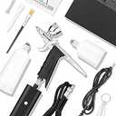 Anesty AHPPro High Pressure Cordless Airbrush Kit, Portable Airbrush Compressor,Connect Air hose Compressor for Makeup,Cake Decoration,Barber, Painting Model,Painting Nail Black