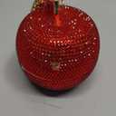 Novelty Apple Rhinestone Crystal Evening Bag for Women Glitter Diamond Clutch Purse Prom Party Handbag (Red)