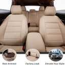 coverdream Custom Fit Car Seat Covers for Honda Civic Sedan EX (2022-2024)/Sport (2025-2026)/Hybrid Sport(2025-2026), Waterproof Faux Leather (Full Set,Beige)