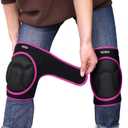 Women Men Knee Pad Suitable for House Working, Floor and Carpet Cleaning, Gardening Maintain, Construction Work, High Elastic Fabric Men Knee Pads Protect Knee Safety (Small, A-Black with Pink Edges)