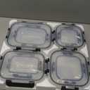 Liuruiyu 8 Pack Glass Food Storage Containers with Lids, Meal Prep Containers, Airtight Bento Boxes with Leak Proof Locking for Microwave, Oven, Freezer and Dishwasher, BPA Free (transparent)