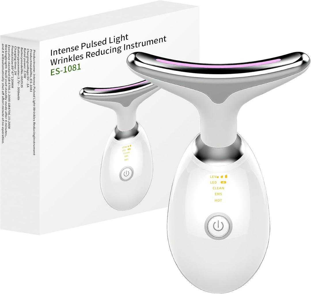 LED Facial Massager Tool, face Massager Tool with Vibration, Gua Sha-Inspired Design + Cooling Gel for Skin Firming & Daily Skincare Routine