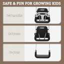 Toddler Swing with Soft Cushion, Foldable Indoor & Outdoor Baby Swing, Easy to Install & Store for Backyard Play (Black)