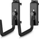 Savior Equipment Wall Rack System Heavy-Duty Steel Tactical J-Hooks for Handgun Pistol Revolver Wall Mount Hanger, 1-Pair Black (Obsidian Black (X-Large))