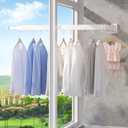 ZdwCyl Clothes Drying Rack,Laundry Space Saver Wall Mounted,Retractable,Collapsible(Tri-Fold), White Color Rack Clothing, White