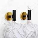 Stainless Steel Towel Coat Hooks Bathroom Clothes Garage Hotel Robe Hook Wall Mounted Bath Door Hanger 2 Pack Black & Gold