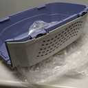 Amazon Basics 2-Door Top-Load Hard-Sided Dogs, Cats Pet Travel Carrier, Gray & Blue, 22.8"L x 15.0"W x 13.0"H