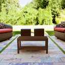 Teak Wood Coffee Table with Storage - Teak Oil Finished Indoor & Outdoor Furniture for Deck, Porch, Balcony, Living Room, Bedroom & Backyard (36" D x 18" W x 16" H)