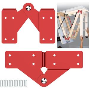 Attic Ladder Hinge for Attic Ladder Pull Down System,Hinges Attachment Accessories Herringbone Ladder Tie Rod (Red, Big)