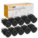 STARELO 10 PCS 20 Amp Connector Extension Cord Ends Black Shell 125V 20A 2Pole 3Wire NEMA 5-20R Industrial Grade 3-Prong Straight Blade Grounding Type (Female)
