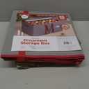 ZOBER Large Christmas Ornament Storage Box - Stores 128 3" Ornaments, With Dividers - Ornament Organizer Storage Box, Durable Christmas Containers Holder - Extra Pockets, Dual Zipper - Gray