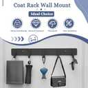 2 Packs Coat Rack Wall Mounted Black Coat Hanger with 5 Hooks Heavy Duty Wall Coat Hooks Load Capacity 33 Lbs Robe Hooks Rust-Free Clothes Hook with Screws for Coat and Towel