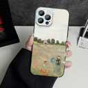 for iPhone 13 Pro Phone Case, Poppy Field Flower Design Pattern Slim Soft Protective Cover Fine Art Monet Case for Women