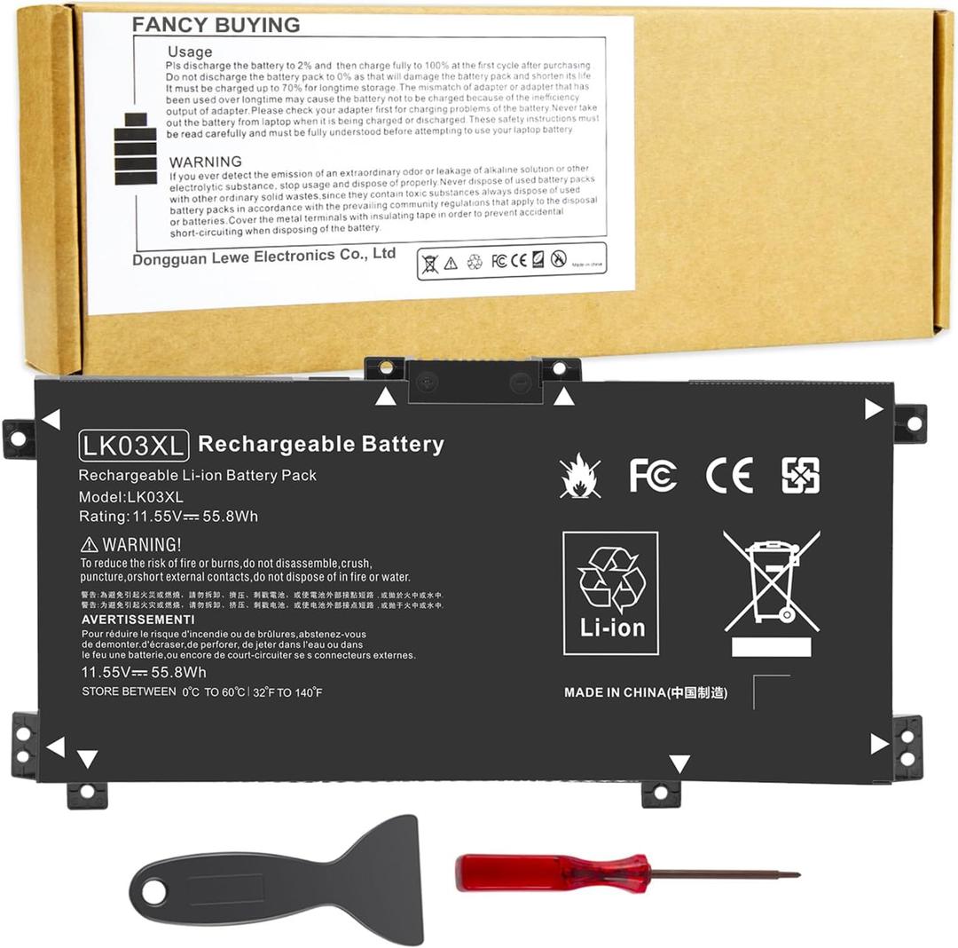 LK03XL L09281-855 916814-855 Battery for HP Envy X360 Convertible 17m-ae0xx 17-bw 17m-ae111dx 916368-421 l09281-855 916814-855 15m-bp1xx 15m-cn0xxx 15-cn0xxx 15m-cp0xxx 15m-cn0012dx 15m-cn0011dx
