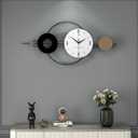 Decorative Wall Clocks for Living Room Decor, Large Modern Metal Wall Clocks Battery Operated for Bedroom Kitchen Office Home 31 Inch Big Silent Black Clock Wall Decor Non Ticking for Indoor