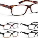 NORPERWIS Reading Glasses Men 5 Pairs Quality Readers Spring Hinge Black eyeglasses for Men Women(Multicolor, 2.75, x)