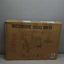 Bedside Dog Bed, 6-Height Adjustable Elevated Cat Bed for Small & Medium Puppy & Cat, Extension for Human Bed, Pet Bassinet with Removable & Washable Cover, Dogs Couch with Sides (30" L x 21" W)