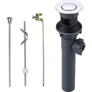 Bathroom Sink Drain with Lift Rod, ARCORA Sink Drain with Overflow, Chrome Drain Stopper for Vessel Sink (Chrome-1 Pack)
