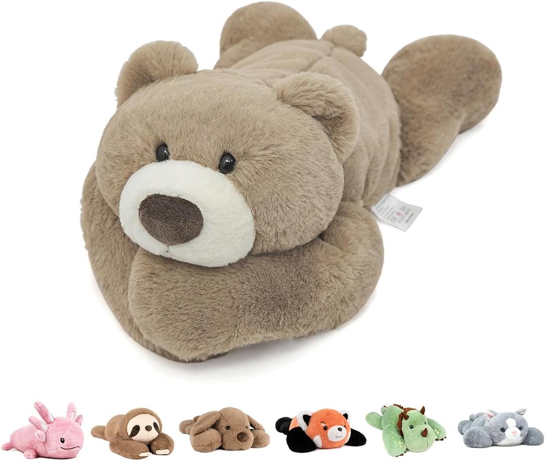 Niuniu Daddy 20" | 3.3 Pound Weighted Bear Stuffed Animals for Adults Kids, Giant Large Teddy Bear Plush Toy, Cute Brown Bear Body Pillow with Soft Fur & Body for Gift Christmas Birthday Holidays (Medium)