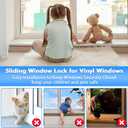 5 Pack Window Locks, Diecast Durable Design, Compatible with Horizontal and Vertical Window, Fit 1/16 inch(0.16cm) up to 1-1/2 Inch Long Version Wide Rail Easy Installation Enhanced Safety