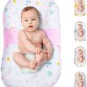 Baby Lounger for Newborn & Infant – Cotton Comfort | Soft 100% Cotton Cover, Lightweight, Washable, Portable Floor Nest for Crib & Pack-N-Play by Sprinta