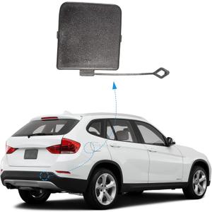Rear Bumper Tow Hook Cover Fit for BMW X1 E84 2013 2014 2015 Towing Eye Cap 51127303815 51127303816 (Black, Left Driver Side) Xinpinsai