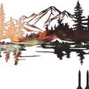 Novabright Mountain Reflection Wall Art Natural Metal Landscape Wall Decor Modern Rural Aesthetic Mountain Art Decoration for Living Room, Bedroom, Office, 6.3 x 13.8 Inches