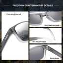 Polarized Sunglasses UV400 with Mirror Coating. Classic Minimalist Design, Stylish to Stand Out in Sunshine (Grey/White Gradient)