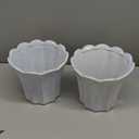 Honeydak 2 Pcs Fluted Ceramic Pots for Plants Indoor 7.5 x 6.5 Inches Spring Easter Scalloped Stylish Ceramic Planters Fluted Tulip Cachepots Blue Flower Pots Home Garden Patio Office Outdoor Planter