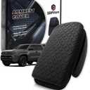 Armrest Cover for Toyota 4Runner Center Console Pad with Organizer Storage Pockets, Black Faux Leather Arm Rest Lid Protector Cushion Interior Accessories (2025-2026)