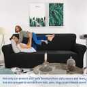 ZNSAYOTX 1 Piece Jacquard Couch Covers for 3 Cushion Couch High Stretch Sofa Cover for Pets Dogs Anti Slip Extra Large Sofa Slipcovers Furniture Protector (XL Sofa, Black)