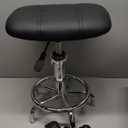 Square Rolling Stool with Wheels Height Adjustable Swivel Stools Black