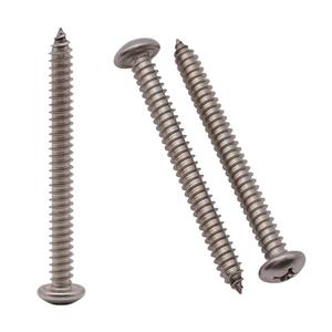 #10 x 2 (50 Pack) Stainless Steel Phillips Pan Head Wood Screws, Stainless Steel 304 (18-8), Pan Head Sheet Metal Screws Self Tapping for Wood