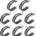 PATIKIL 1-3/4 Inch Cable Clamp, 8 Pack 304 Stainless Steel Rubber Cushioned Insulated Pipe Metal Clamp for Tube Pipe Hose Cable Wire Cord Installation
