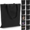 12 Pack Canvas Tote Bags, Sublimation Blank Grocery Bag with Handle, 15x13 In Reusable Medium Shopping Cloth Bag for DIY, Painting, Crafting, Embroidery, Advertising, Promotion, Gift, Activity