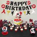 KEFAN Karate Sports Party Supplies - Taekwondo Birthday Banners, Cake Toppers, Table Centerpieces, Balloons for Boy Girl Party