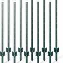 10 Pack Metal Fence Post, 5 Feet Heavy Duty Garden with U-Post, No Dig Garden Fence Stakes for Temporary Fencing, Corner Anchor