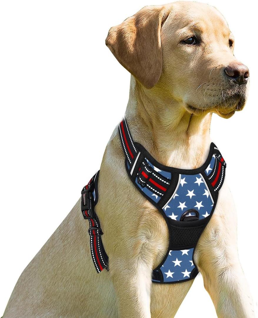 BARKBAY No Pull Dog Harness Front Clip Heavy Duty Reflective Easy Control Handle for Large Dog Walking (Large(Chest:24.5-32.5"))