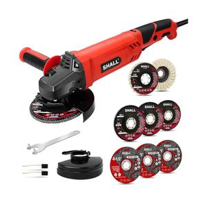SHALL Angle Grinder Tool 7.5Amp 4-1/2 Inch, 6-Variable-Speed Grinders Power Tools, Electric Metal Grinder 12000 RPM w/ 2 Safety Guards, Cutting Wheels, Flap Discs, Non-Slip Handle for Metal/Wood