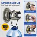 Suction Cup Handheld Shower Head Holder - Shower Head Holder Wall Mounted with Vacuum Power for Bathroom Tile/Glass(Nickel)