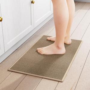 Kitchen Mat 1 PCS, Cushioned Non Slip Rugs for Kitchen Floor, Absorbent Runner Comfort Standing Mats Washable for Kitchen, Office, Home (Brown, 17.3"x30")