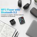 Fohil 64GB MP3 Player with Bluetooth 5.2 and Built-in Clip | HiFi Audio, 128GB TF Card Expansion, FM Radio and Recording, 1.2 oz Compact Design, E-Book Reader and Speaker