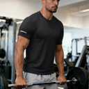 MAGCOMSEN Mens Workout Shirts Dry Fit Sun Protection Athletic Short Sleeve Shirt UPF 50+ Gym Running Swim Rash Guard Top (Black, XL)