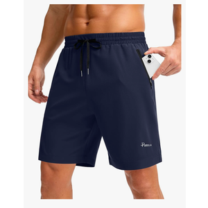 Willit Men's Running Gym Shorts with Zipper Pockets 9" Lightweight Quick Dry Running Workout Athletic Short XL