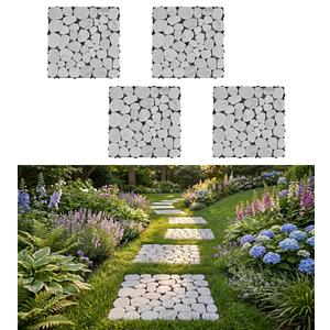 4 Pcs Interlocking Stepping Stones Outdoor for Garden
DIY Interlocking Flooring, Stone Decking Tiles Landscaping Decor for Garden, Patio, Backyard, Balcony, Path, Off-white